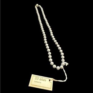 Vintage Spanish Mallorca Majorca Grey Elegant Pearl Necklace  Original Tag